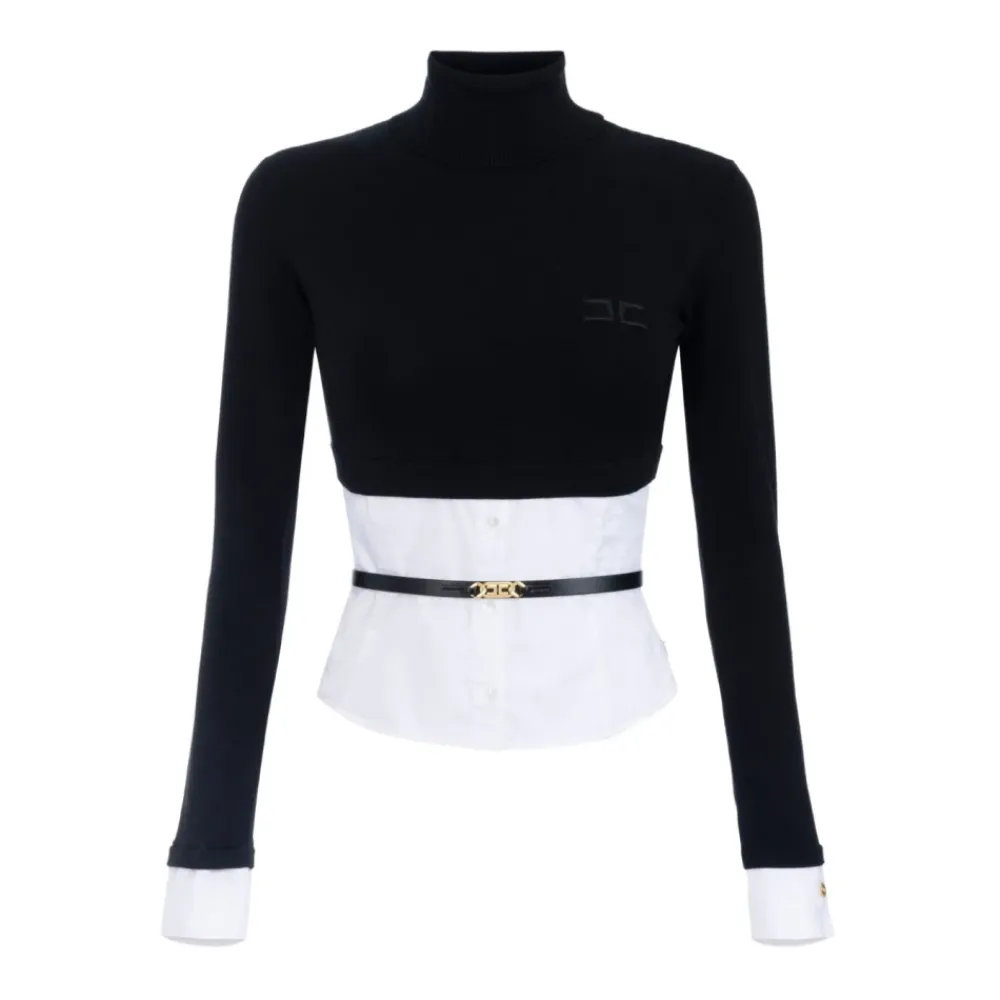 DAMES Elisabetta Franchi Truien & Vesten^e coltrui met logo-gesp riem