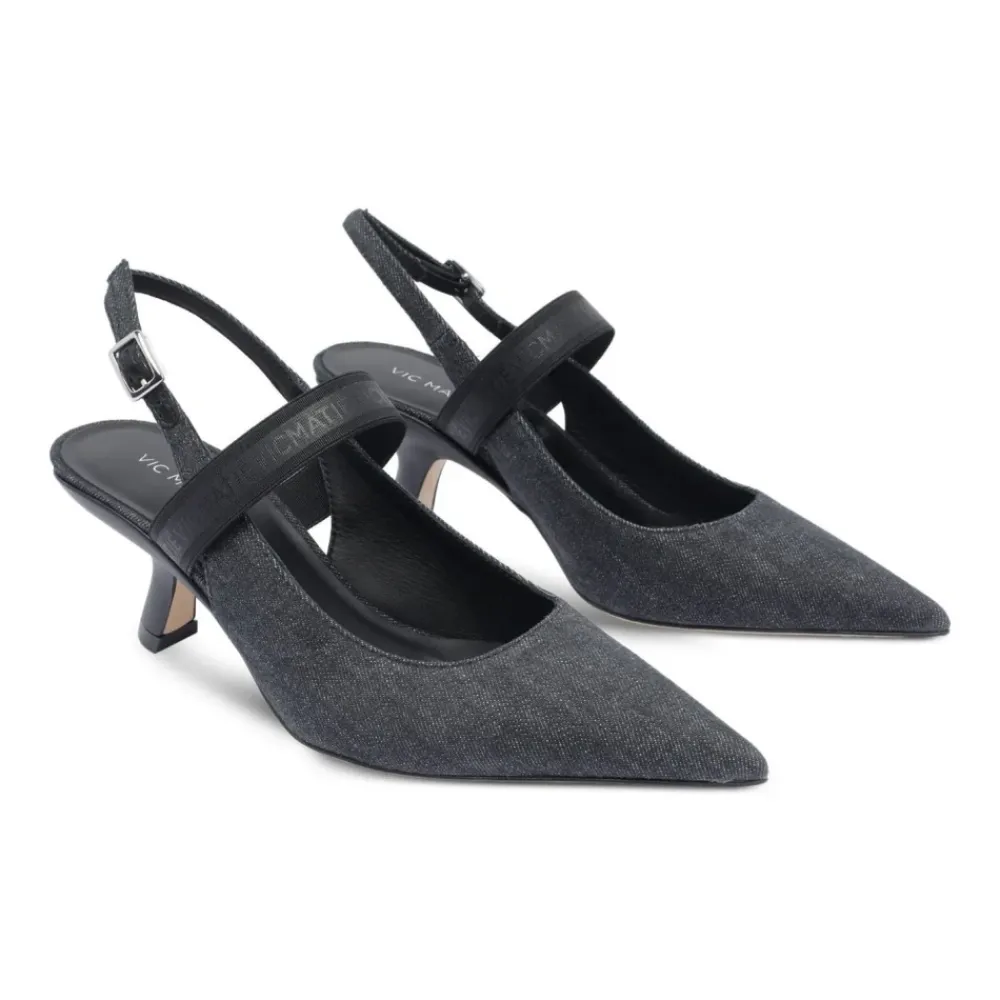DAMES Vic Matié Pumps^e Denim Slingback Sandalen