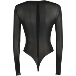 DAMES Elisabetta Franchi e Doorschijnende Body met Lange Mouwen