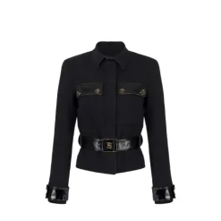 DAMES Elisabetta Franchi Jassen^e dubbele crêpe jas met toggles