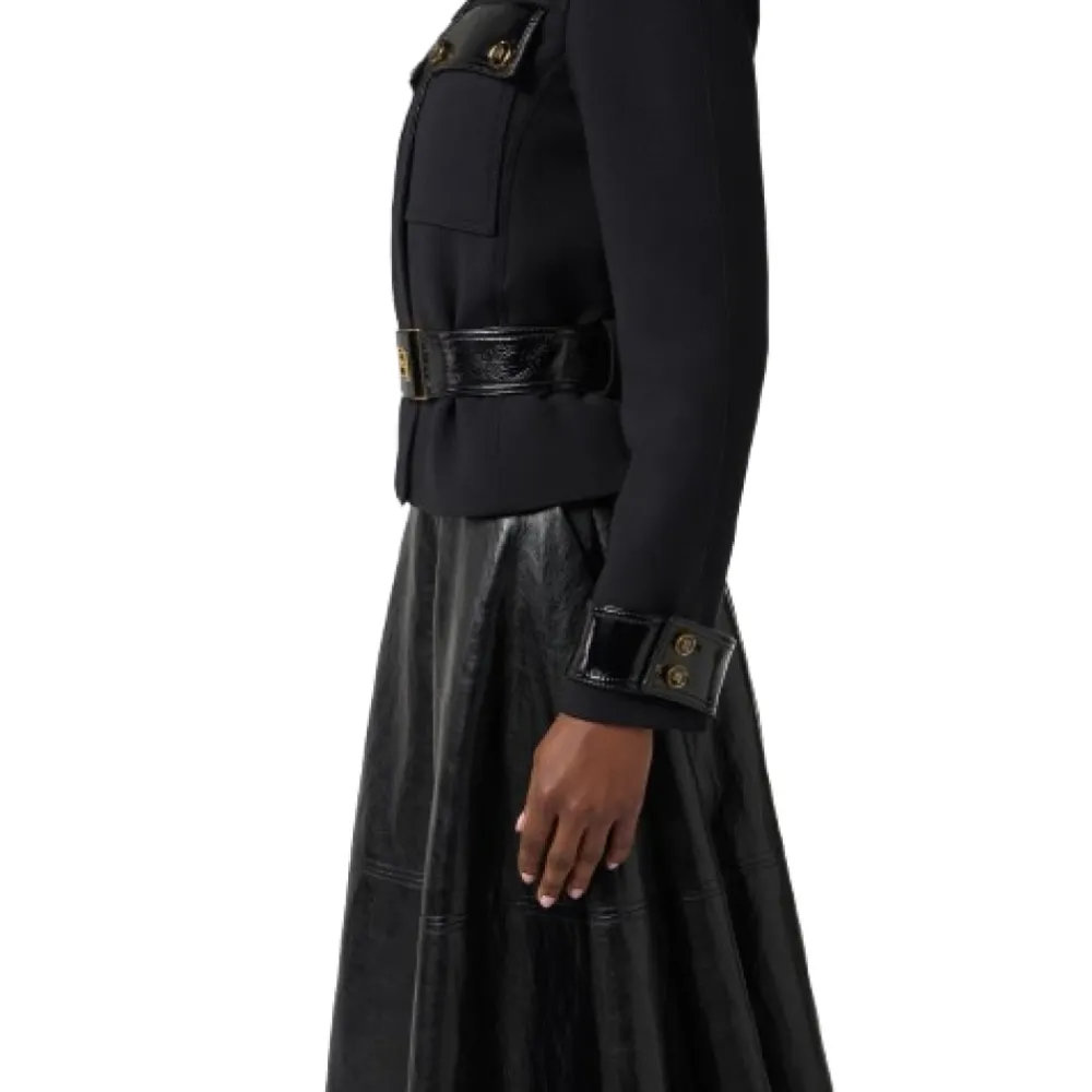 DAMES Elisabetta Franchi Jassen^e dubbele crêpe jas met toggles