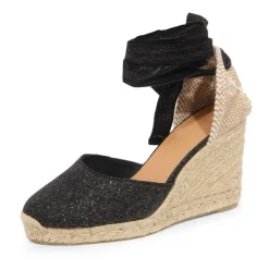 DAMES Castañer Sleehakken^e en gouden espadrilles met sleehak