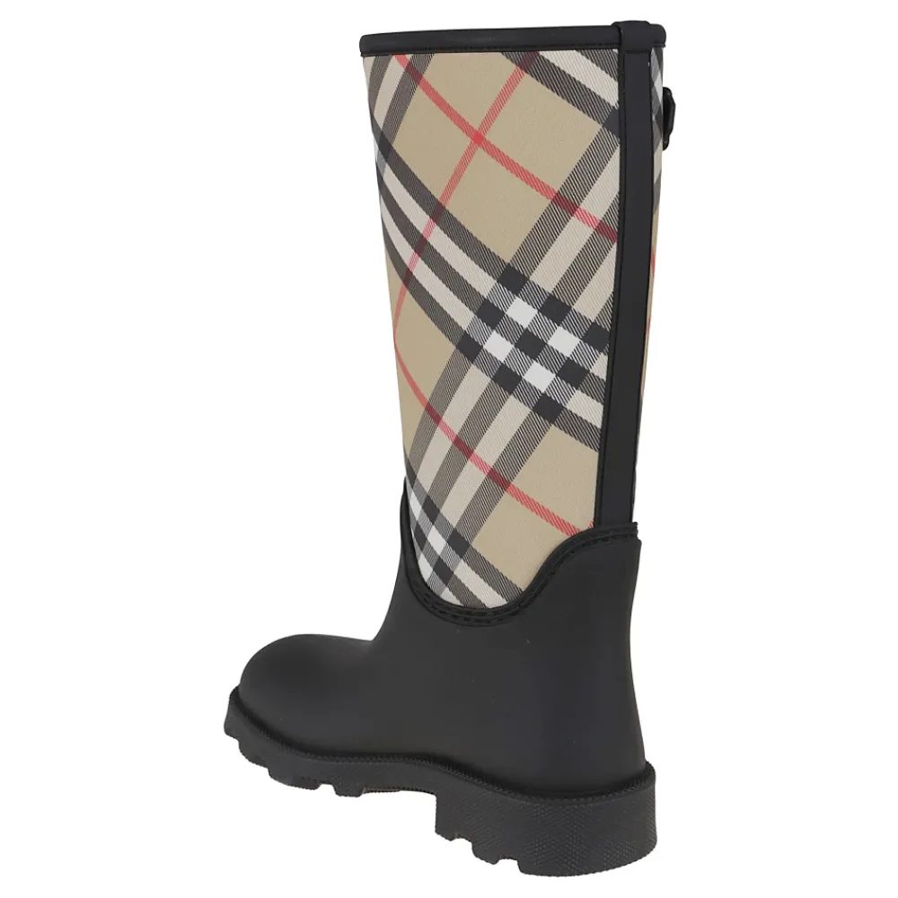 DAMES Burberry Laarzen^Zwarte enkellaarsjes met ruiterontwerp