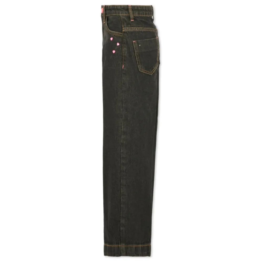 Billieblush Broeken & Jeans^Zwarte Flared Jeans met Hart Studs
