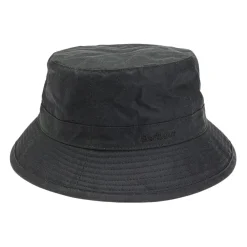 Heren Barbour Hoeden^Zwarte Gewaxte Katoenen Bucket Hoed