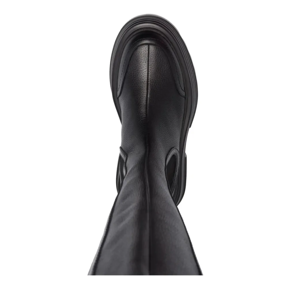 DAMES Bally Chelseaboots^e Kalfsleren Lange Laarzen met Structuur