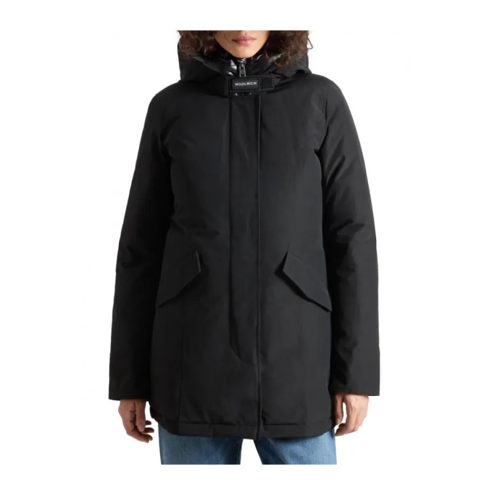 DAMES Woolrich e lange mouw puffer parka jas
