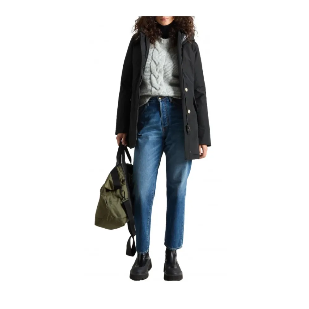 DAMES Woolrich e lange mouw puffer parka jas