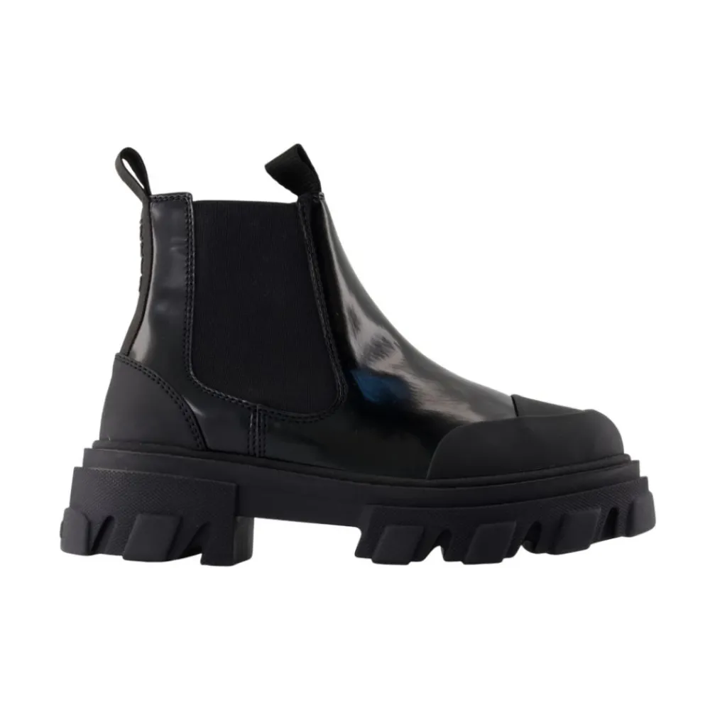 DAMES Ganni Chelseaboots^e Leren Chelsea Enkellaarzen