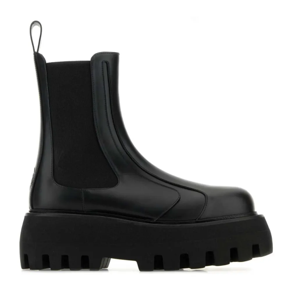 DAMES Alexander McQueen e leren Chelsea enkellaarsjes