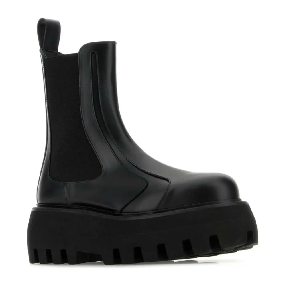 DAMES Alexander McQueen e leren Chelsea enkellaarsjes