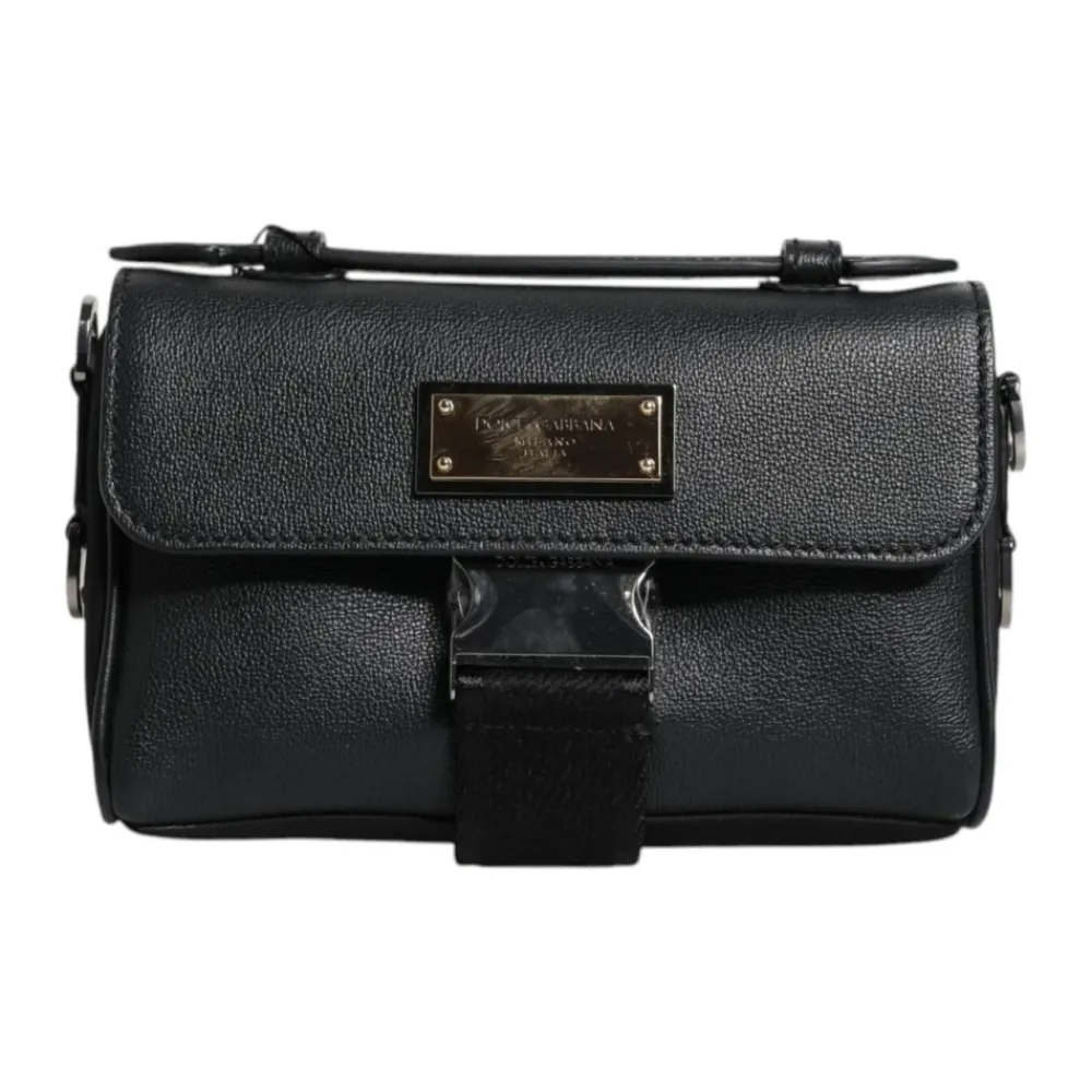Heren Dolce & Gabbana e leren crossbody tas met logoplaat