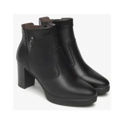 DAMES Nerogiardini Enkellaarsjes^e leren enkellaarsjes met blokhak