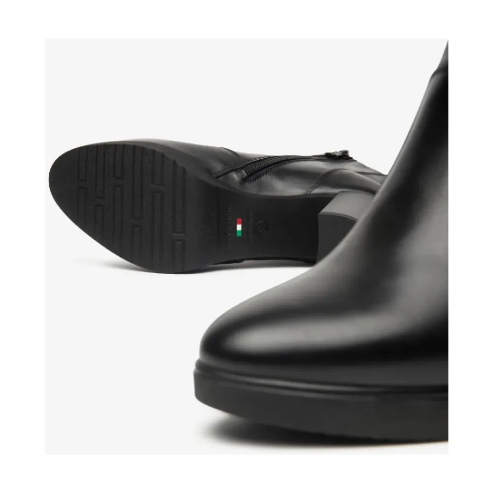 DAMES Nerogiardini Enkellaarsjes^e leren enkellaarsjes met blokhak