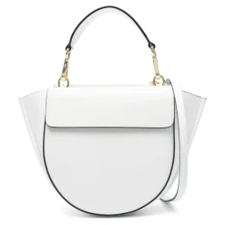 DAMES Wandler Handtassen^Zwarte leren handtas met magnetische sluiting