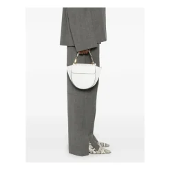 DAMES Wandler Handtassen^Zwarte leren handtas met magnetische sluiting