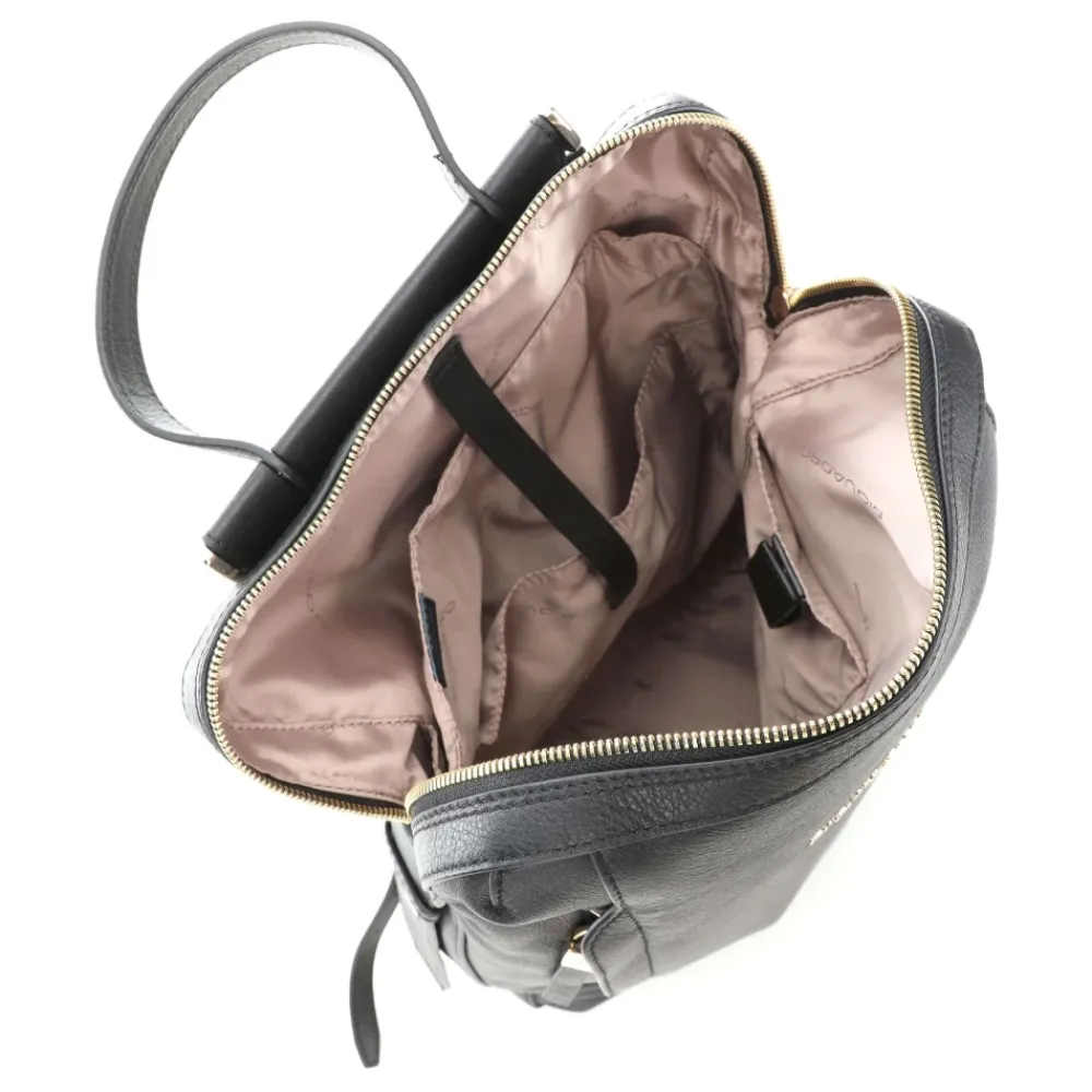 DAMES Piquadro e leren laptoptas met voorvak met rits