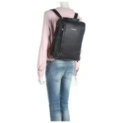 DAMES Piquadro e leren laptoptas met voorvak met rits