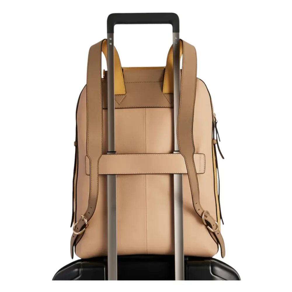 DAMES Piquadro e leren laptoptas met voorvak met rits