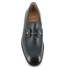 Heren Christian Louboutin e Leren Mocassin met Zilveren Speld