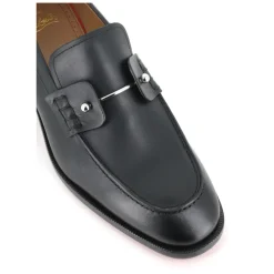 Heren Christian Louboutin e Leren Mocassin met Zilveren Speld