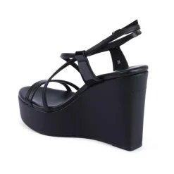 DAMES Calvin Klein Sleehakken^e Leren Plateau Sleehak Sandalen