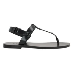 Heren Saint Laurent e Leren Platte Sandalen