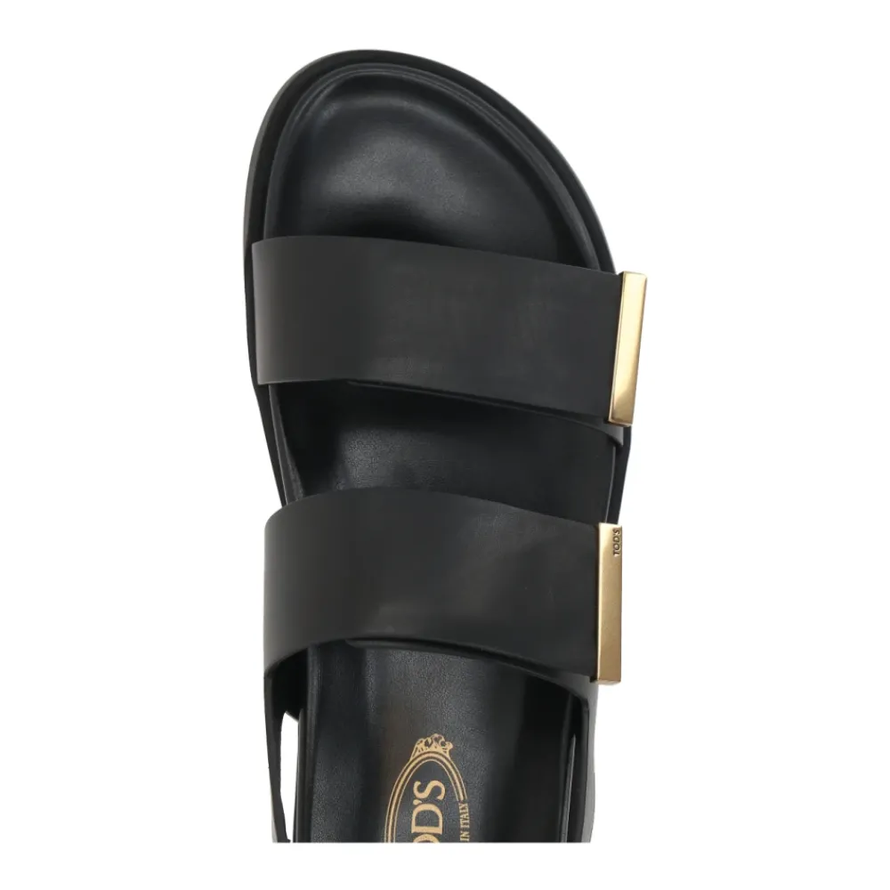 DAMES Tod's Sandalen^e leren platte sandalen