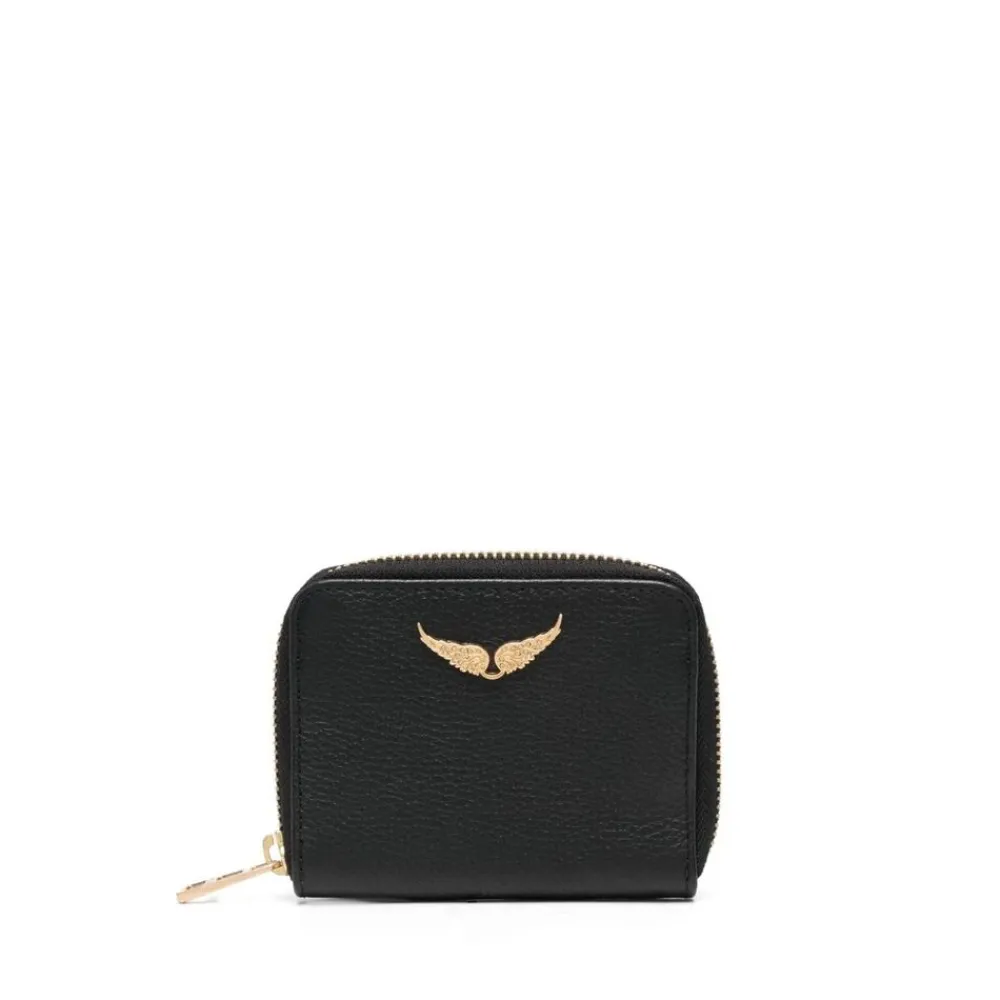 DAMES Zadig & Voltaire Portefeuilles^e Leren Portemonnee met Logo Plaque