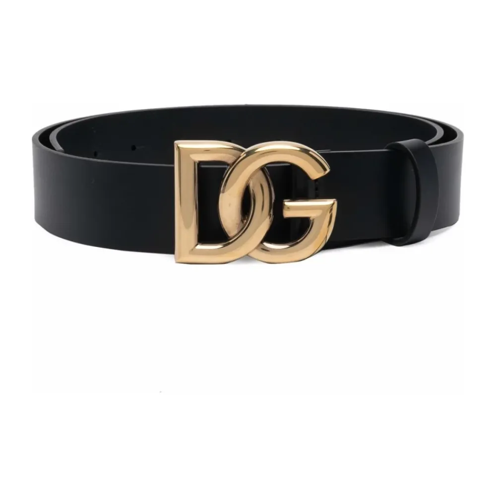 Heren Dolce & Gabbana Riemen^e leren riemen met goudkleurige hardware