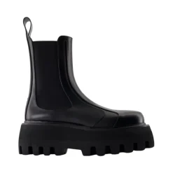 DAMES Alexander McQueen e Leren Rubberen Laarzen Slip-On