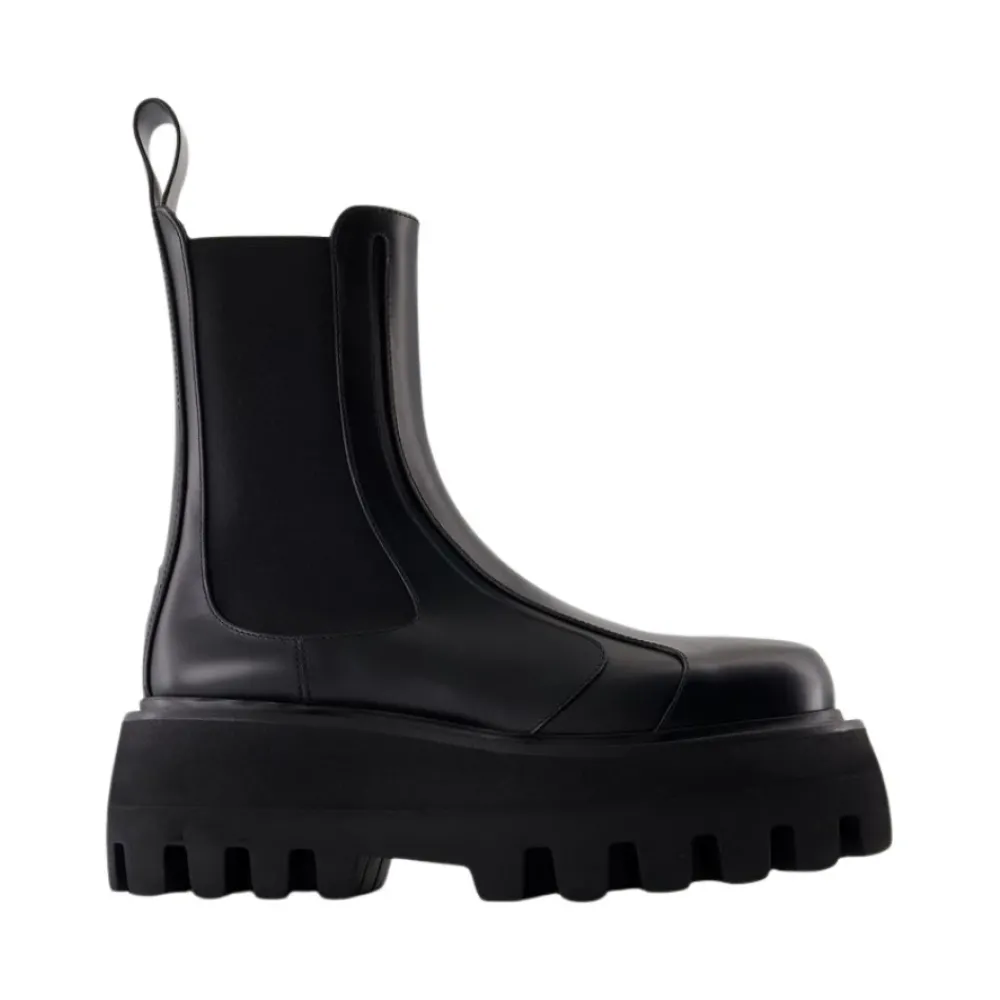 DAMES Alexander McQueen e Leren Rubberen Laarzen Slip-On