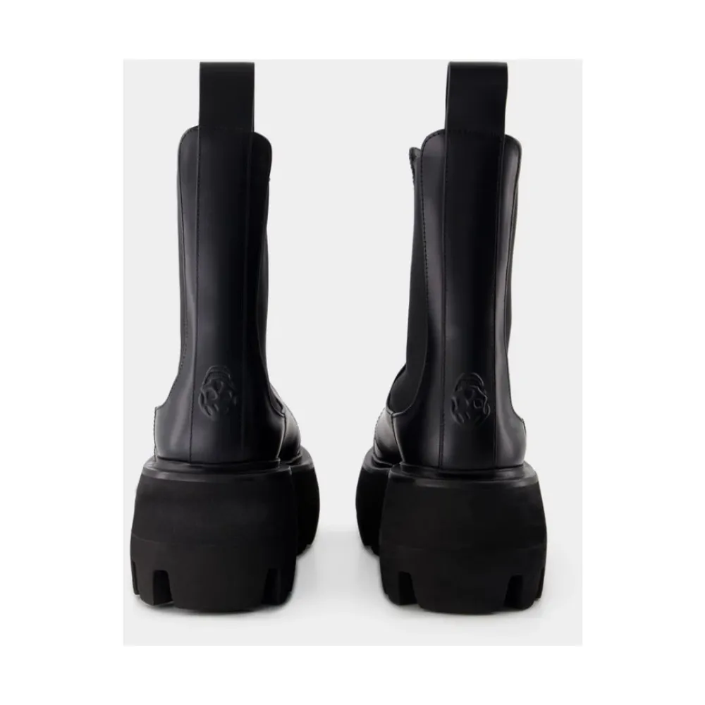 DAMES Alexander McQueen e Leren Rubberen Laarzen Slip-On