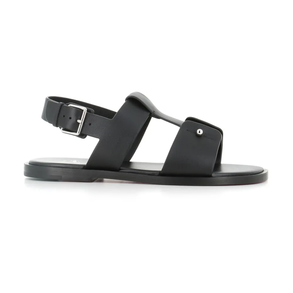 Heren Christian Louboutin Sandalen^e leren sandaal met zilveren speld
