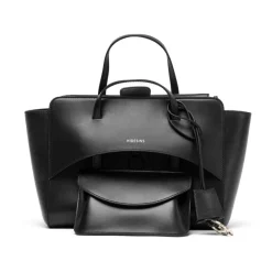 DAMES Hidesins Shoppers^e leren schoudertas met klep