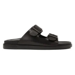 Heren Kazar e leren slippers met gespen