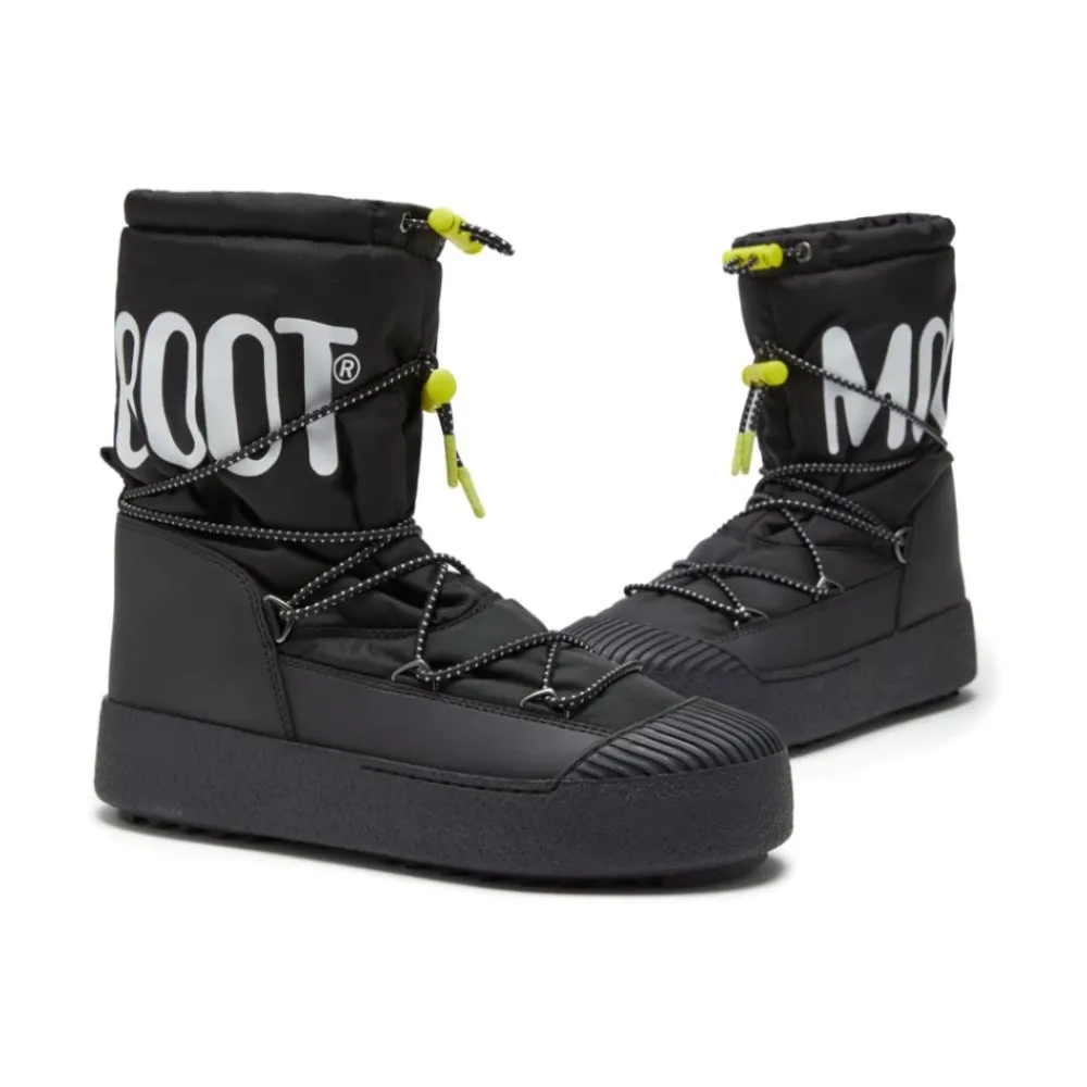 Heren Moon Boot Snowboots^e platte schoenen met PVC-details