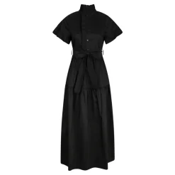 DAMES Neo Noir Jurken^e Poplin Jurk met Ruches