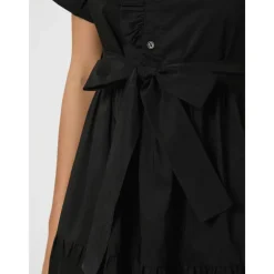 DAMES Neo Noir Jurken^e Poplin Jurk met Ruches