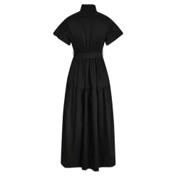 DAMES Neo Noir Jurken^e Poplin Jurk met Ruches