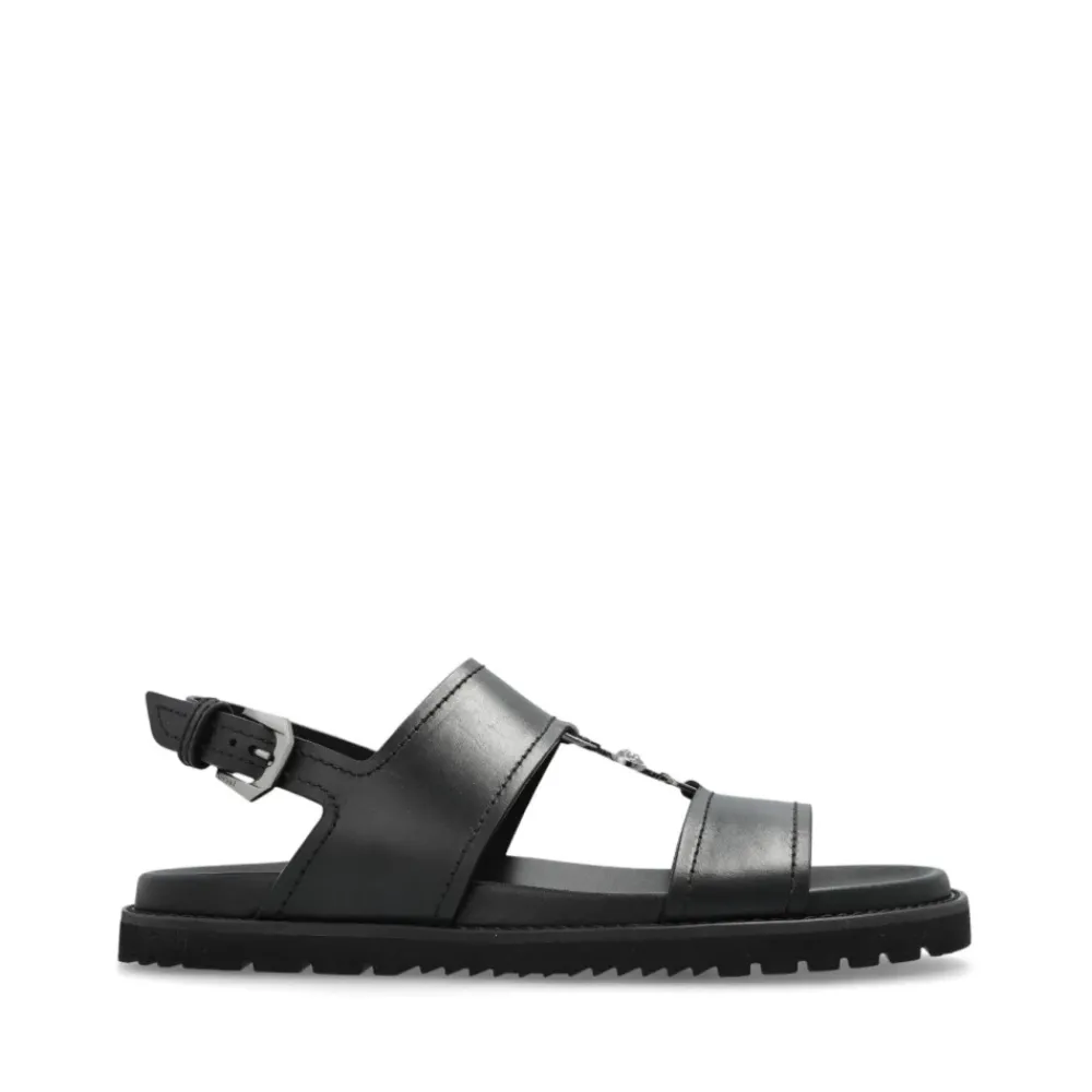 Heren Versace e Sandalen met Gesp en Platte Rubberen Zool