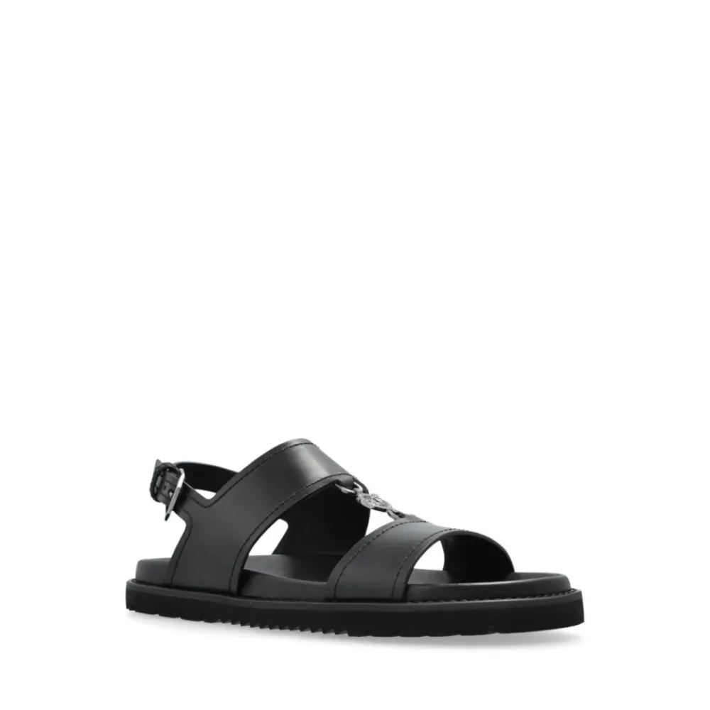 Heren Versace e Sandalen met Gesp en Platte Rubberen Zool