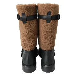 Heren Dolce & Gabbana Zwarte Shearling Motorlaarzen