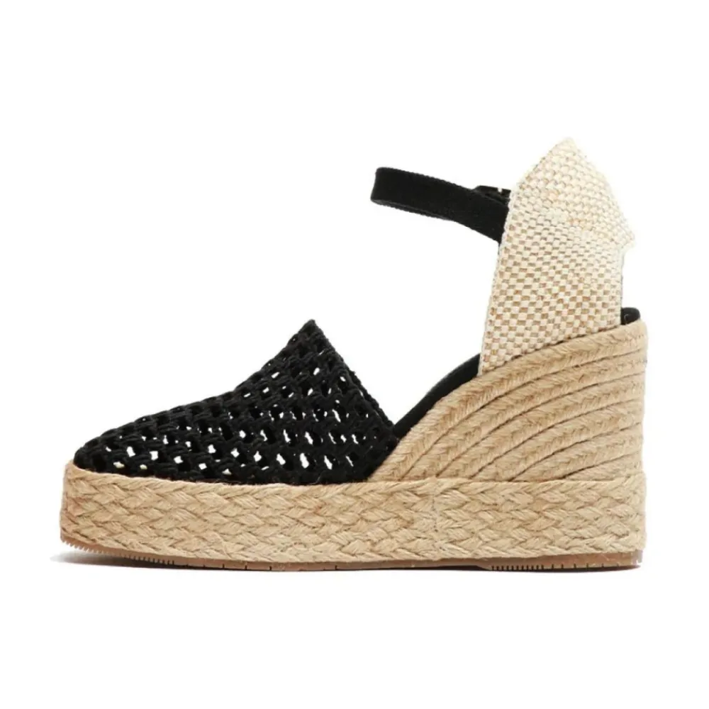 DAMES Paloma Barceló Sleehakken^e stoffen sleehak sandalen met enkelband