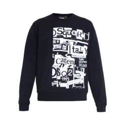 Heren Dsquared2 Zwarte Sweatshirt met Bedrukt Logo