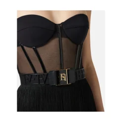 DAMES Elisabetta Franchi Jurken^e Tule Mini Jurk met Franjes