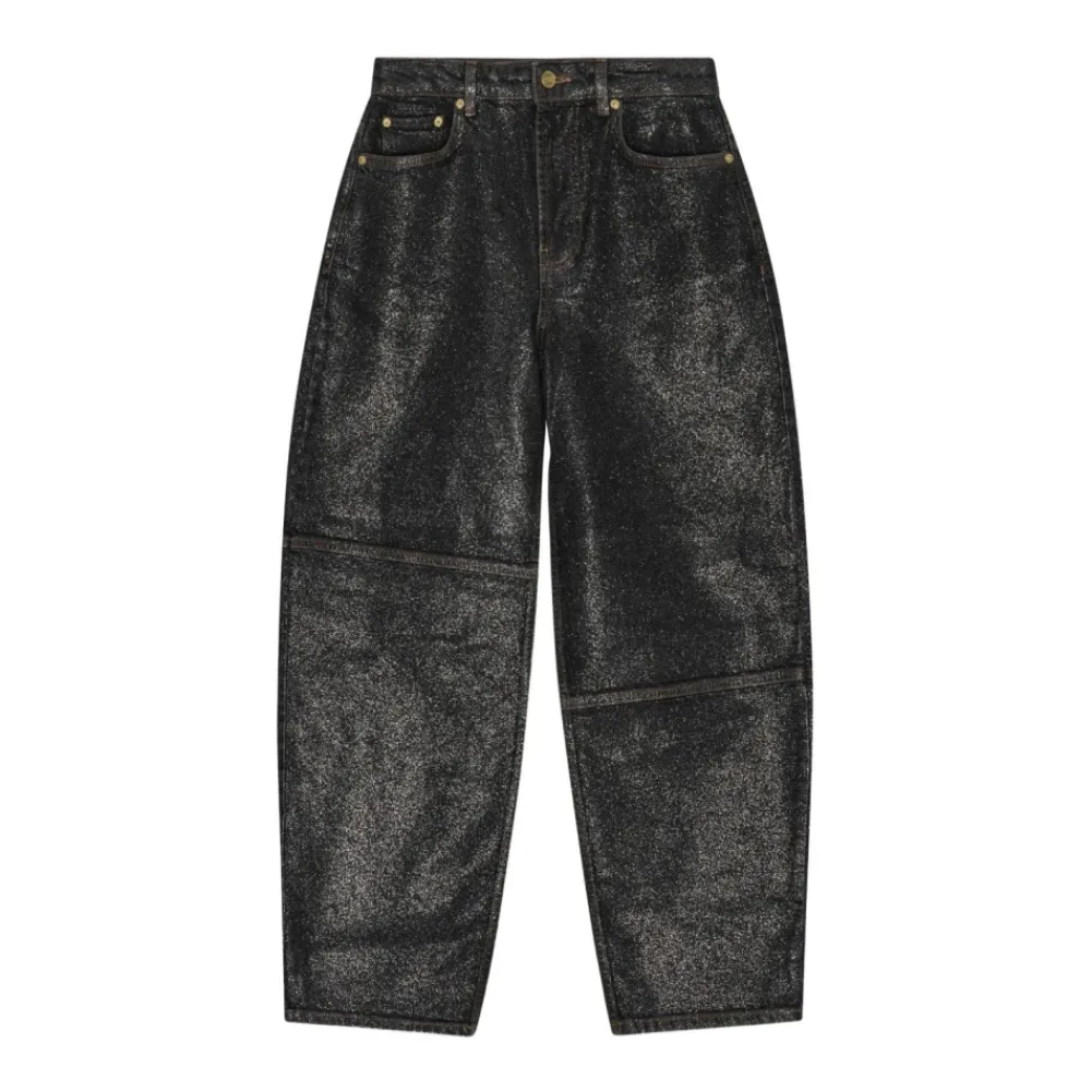 DAMES Ganni e Voorste Knoop Jeans Klassieke Zakken