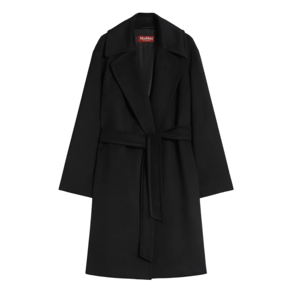 DAMES Max Mara Studio e wollen jas met riem