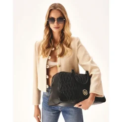 DAMES Kazar e zachte gewatteerde leren reistas