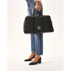 DAMES Kazar e zachte gewatteerde leren reistas